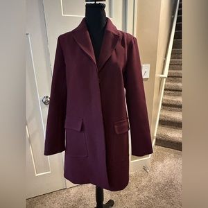 Ann Taylor burgundy coat, size medium, never worn